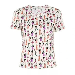 NWT Alice + Olivia Chef Stacey Sequin Bling Short Sleeve Tee Shirt M